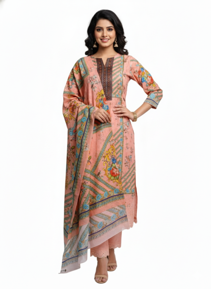 Marshall New Cotton Unstitched High Quality Three Piece For Women - 3 Piece Dress - New Collection