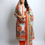 Zam Zam Cotton Unstitched Skin Print High Quality Three Piece For Women -Dress For Girls - 3 Piece