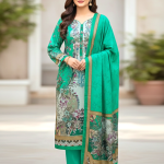 Exclusive Zam Zam Cotton Unstitched Skin Print High Quality Three Piece For Women -Dress For Girls - 3 Piece.