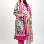 Exclusive Zam Zam Cotton Unstitched Skin Print High Quality Three Piece For Women -Dress For Girls - 3 Piece Dress